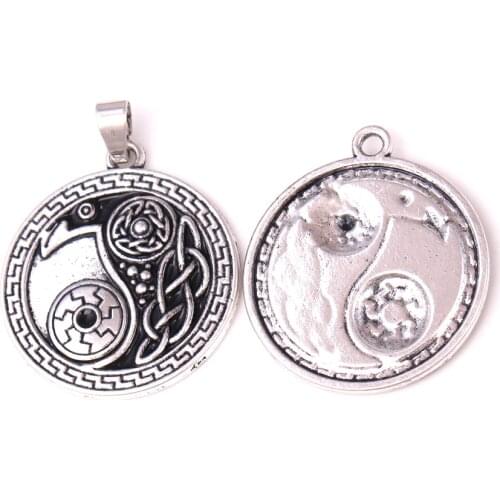 Raven pendant morrigan crow raven yin yang amulet jewelry