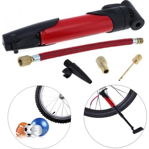 Mini Portable Bicycle Bike Tire Air Pump Inflator Mountain Cycling Tire Inflator Pump with Extension Tube for Bicycle / Ball