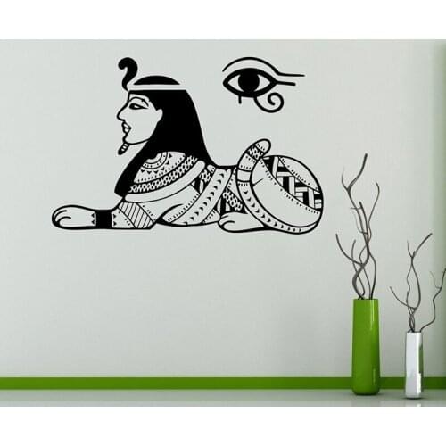 Sacred Egypt Sphinx Wall Decal Ancient Egyptian Vinyl Removable Wall Sticker Egyptian Home Interior Wall Decor Wallpaper C033
