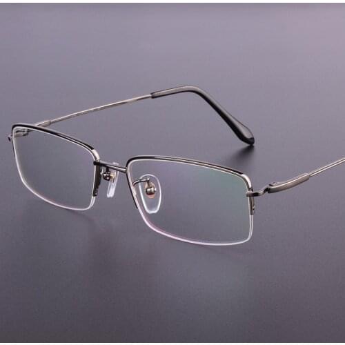 Genuine High-end Business Men Glasses Pure Titanium Half Box Frame Mens Glasses Frames Prescription Glasses 8311