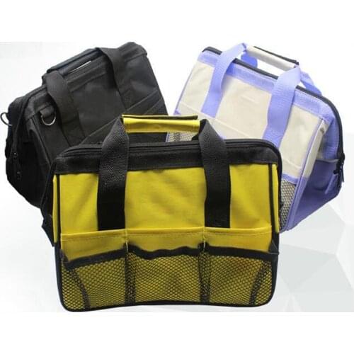 Nylon Canvas Waterproof Tool Bag NO Belt Organizer Portable Double Oxford Colth Storage Bags Close Top Wide Mouth Toolkit