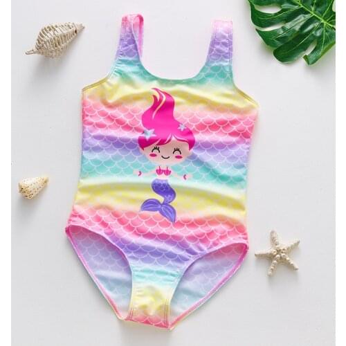 2021 New Childrens Flamingo Pineapple One-Piece Swimsuit Girls Offset Sequined Swimsuit XYY-189