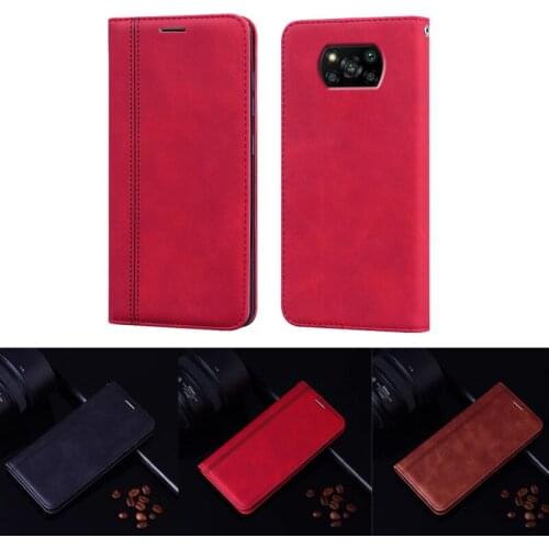 Original Leather Flip Phone Cases For Xiaomi Poco F3 C3 X3 NFC M3 M2 F2 Pro X2 Etui Couqe Wallet Men Case For Poco X3 Pro Cover