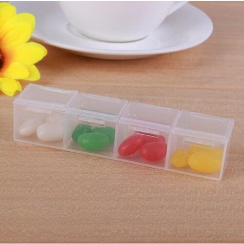 Plastic 4 grids Pill Box Travel Drugs Medicine Case Pill Case Organizer Dispenser Portable Tablet Storage Container Cases