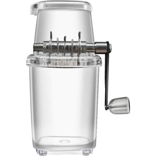 Portable Manual Ice Crusher Shaver Shredding Machine Hand Snow Cone Transparent Ice Machine LBShipping