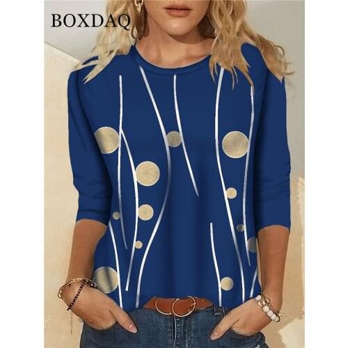 Casual Sreetwear Fashion Round Neck Ladies Pullovers Tops Women Long Sleeve Feather Print T Shirt For Women Clothes 2021 Autumn