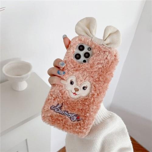 Shockproof Plush Fur Bowknot Phone Case For OPPO Realme C25 C21 C15 C12 C11 C3 C2 8 7 6 5 Pro X3 X2 XT X7 Soft Protection Cover