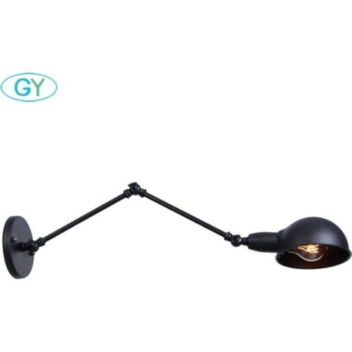 Antique Black 2 Arm Adjustable Wall Light up Down E26 Swing Arm Wall Lighting Fixture Office Sconces Lamp