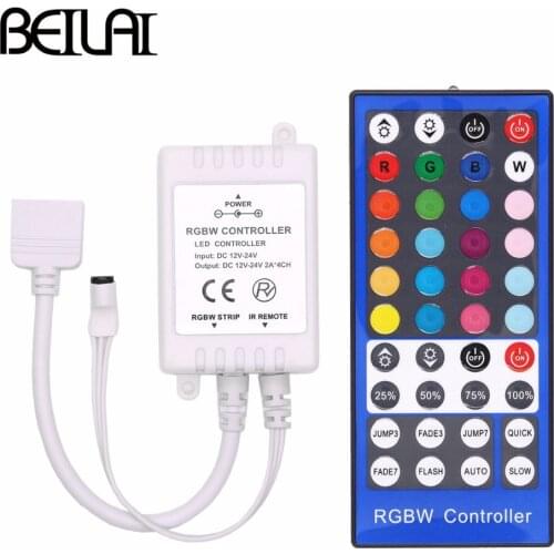 Lights 4 Channels DC 12V - 24V RGBW LED Controller Dimmer 40Key 5Pins IR Remote Control For SMD 5050 RGBW RGBWW LED Strip Light