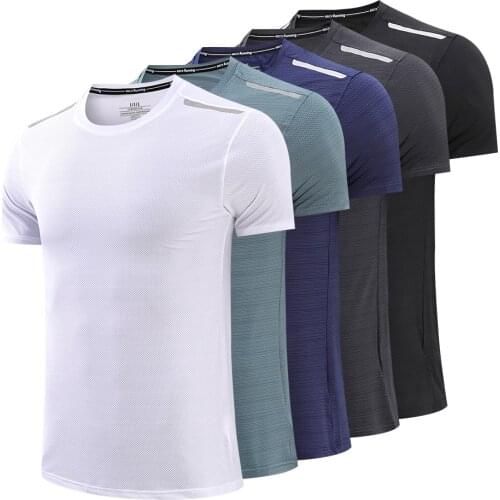 Polyester Sports T-Shirt Short Sleeves Shirt Gym Sportswear Casual Top Breathable Mens T-Shirt Fitness Running Sport T-Shirts