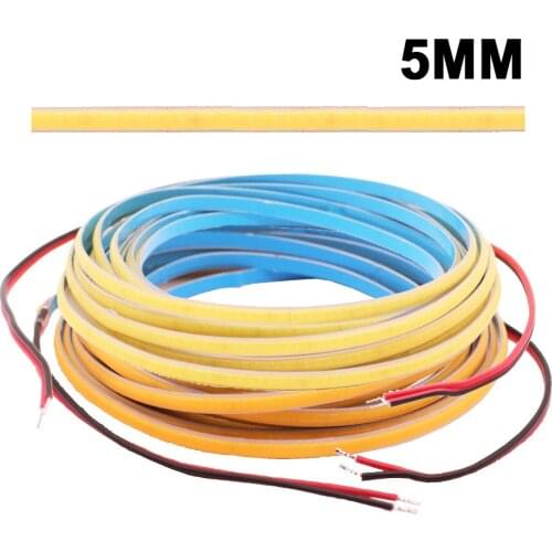 5mm COB LED Strip 384Leds/M Super Thin Soft Flexible Light Bar Warm Cold White For Decor Lighting 3000K 4000K 6000K DC12V/24V