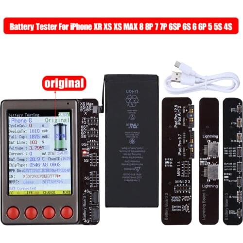 Data Cable Tester Battery Tester For iPhone XR XS XS MAX X 8 8P 7 7P 6 6S 5 4S For iPad Android Battery Checker a Key Clear