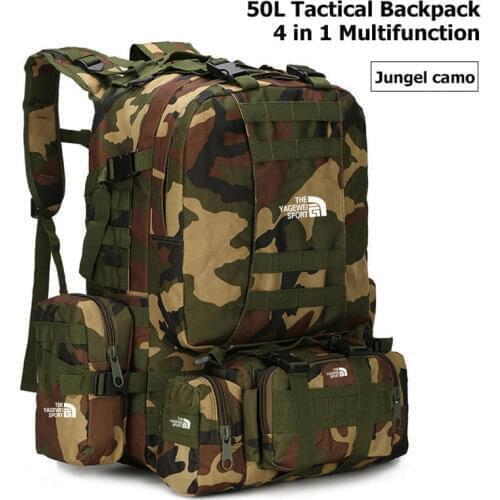 Brand 50L Camping Hiking Backpack Waterproof Travel Mochilas Teenagers Sport Military Mountain Climbing Bags Pack For Men Women
