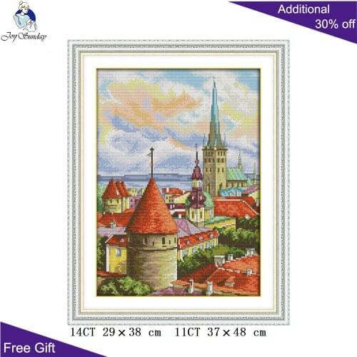 Your Gift Church Needlework F960 14CT 11CT Counted and Stamped Home Decor Church Needlepoint Embroidery DIY Cross Stitch kits