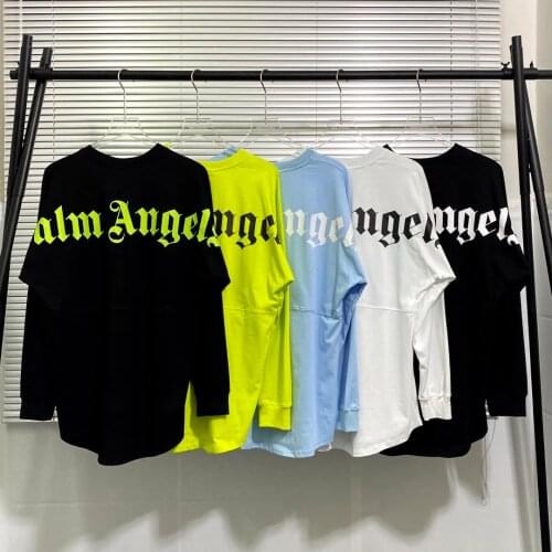 Palm Angels fog high street with letter print bat sleeve bottoming long-sleeved T-shirt on the back