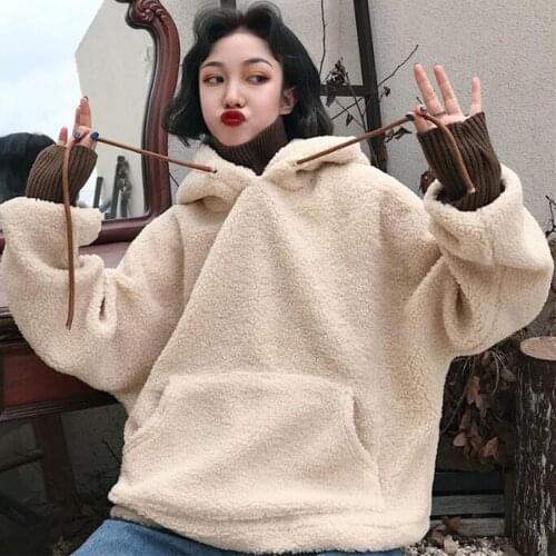 Women Autumn Fake Two Piece Turtle Neck Long Sleeve Thick Warm Hoodie Sweatshirt Womens Clothing sudaderas толстовка женская