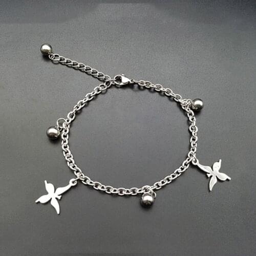 2019 New Women Stainless Steel Bracelet Jewelry Gift Butterfly Round Multi Charm Adjustable Bracelets Female Femme Fit Party