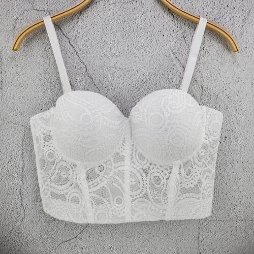 Womens Lace Flowers Crop Top Summer Hollow out Y2k Basic White Tops for Girls Sweet Camisole Dropshipping
