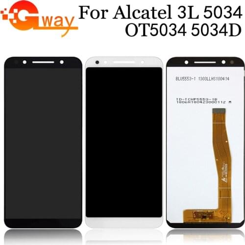 For Alcatel 3L 5034 5034D LCD Display+Touch Screen Assembly Glass Panel Digitizer Sensor For Alcatel OT5034 LCD+Free Tool