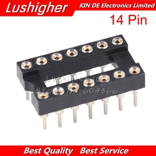 10pcs DIP-14 Round Hole 14 Pins 2.54MM DIP IC Sockets 14 PIN 2.54 Adaptor Solder Connector