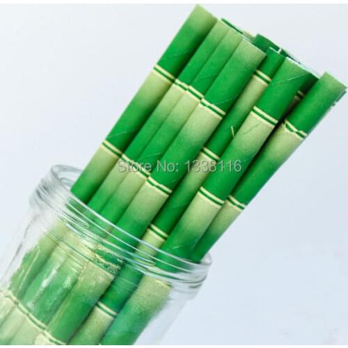 100pcs Bamboo Paper Drinking Straws,For Birthday Wedding Party Decoration Supplies