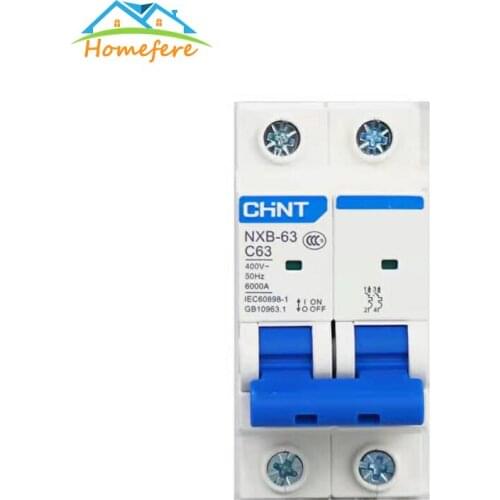 CHINT NXB-63 Residual Current Circuit Breaker 2P 10A 16A 20A 25A 23V/400V 50HZ Mini Circuit Breaker MCB NEW DZ47
