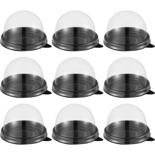 BESTONZON 50Pcs Clear Mini Cake Box Muffins Box Cookies Dome Box for Home Shop Wedding Birthday
