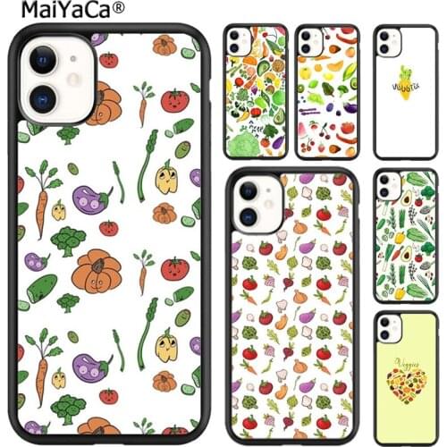 MaiYaCa Vegan Vegetables Veggies Phone Case Cover For iPhone SE 6s 7 8 plus X XR XS 11 12 pro max Samsung Galaxy S8 S9 S10 shell