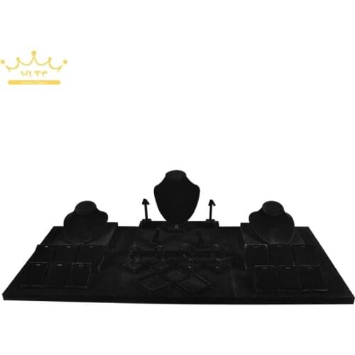 Jewelry Display Necklace Ring Stand Pendant Holder Black Velvet 110*50*23cm Jewellery Organizer Window Showcase