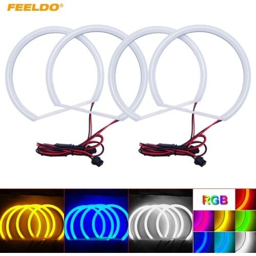 FEELDO 1Set Car Xenon Cotton Angel Eyes Halo Ring Light DRL For Lada VAZ 2106 Headlight