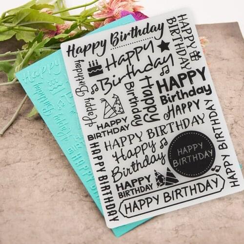 Happy Birthday Embossing Folder DIY Handcraft Scrapbooking Stamp Photo Album Making Decoration Supplies