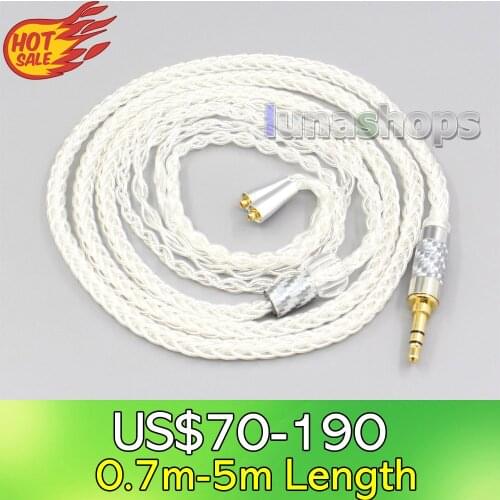 LN007028 3.5mm 4.4mm 99% Pure Silver 8 Core Headphone Earphone Cable For Westone W40 W50 W60 UM10 UM20 UM30 UM40 UM50 Pro