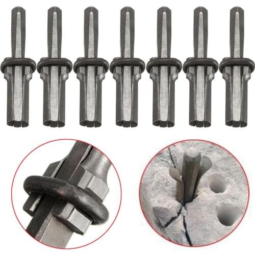 7 Set New Stone Splitter 9/16in Metal Plug Wedges and Feathers Shims Concrete Rock Splitters Hand Tool Promotion