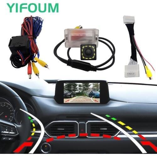 Fisheye Dynamic Trajectory HD Car Rear View Backup Camera For Mazda CX9 CX-9 CX5 CX-5 KF 2019 2020 & Original Factory Screen