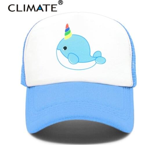 CLIMATE Unicorn Narwhal Trucker Cap Hat Narwhal Funny Cute Whale Caps Summer Cool Hip Hop Mesh Caps Hat for Men Women Youth Girl