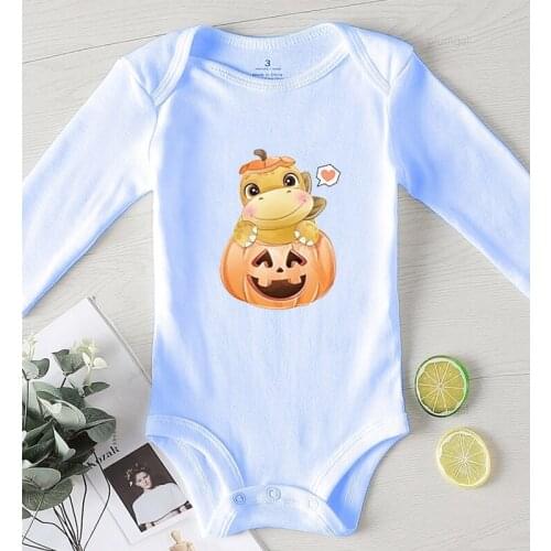 Jumpsuit for Newborn Pumpkin Print Long Sleeve Autumn Jumpsuits Baby Boy Winter Clothes Toddler Girls Rompers Kids Outfits