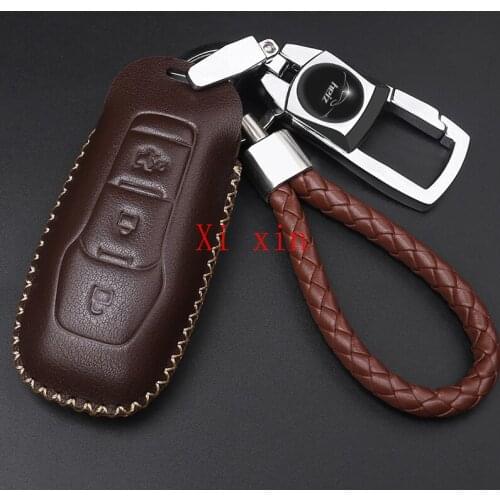 For Ford Escort focus mondeo edge kuga Ecosport leather special car key cover remote control protective case