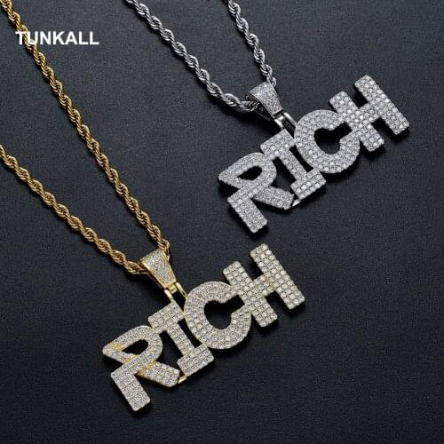Brass Pendant Micro pave with CZ Bling Bling Mens Pendant Necklace Iced out Hip Hop Jewelry CN151