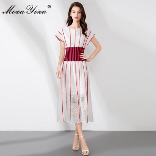 Белые летние платья MoaaYina China At AliExpress