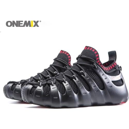 Onemix Men Roman Shoes Jogging Running Shoes Outdoor Sneakers Walking Shoes Sock-like Women Sandals Slipper 3 ways of wearing