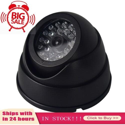 Outdoor CCTV Fake Simulation Dummy Camera Home Surveillance Security Dome Mini Camera Flashing LED Light Fake Camera Black
