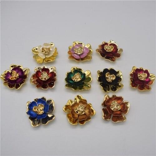 50PCS NEW BIG Flower style Sewing plastic Button Flatback Buttons For Clothing bag headwear DIY Corsage headwear