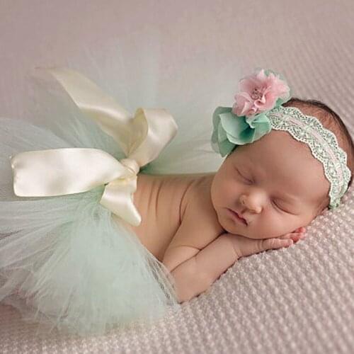 Newborn Photography Props Infant Headbands+Skirt Princess TUTU Baby Photo Costume