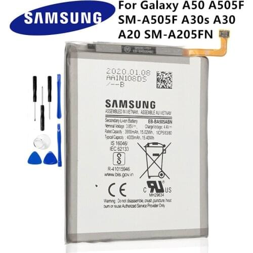 SAMSUNG Original Replacement Battery EB-BA505ABN For Samsung Galaxy A50 A505F SM-A505F A30s A30 A20 SM-A205FN 4000mAh