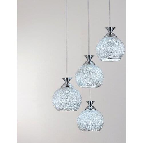 Modern Dining Room Aluminum Wire Ball Pendant Light Bar Counter Hanging Lamp Living Room Gallery Hallway Pendant Lamp Fixtures