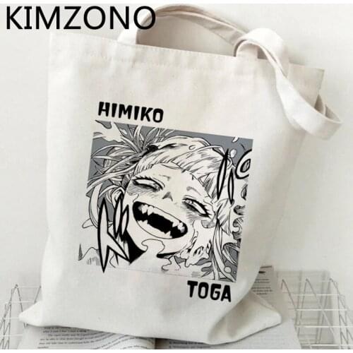 My Hero Academia Himiko Toga shopping bag grocery jute bag canvas cotton shopper eco bag reciclaje net jute sacolas