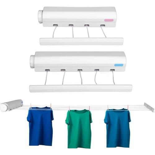 Telescopic Retractable Towel Racks Clothesline Clothes Drying Rope Hanger for Indoor Outdoor Bathroom Supplies