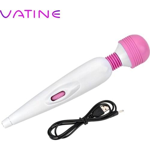 VATINE USB Charging Powerful Magic Wand Clitoris Stimulator AV Vibrators Sex Toys for Women Adjustable Speed G-spot Massager