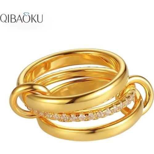 925 Sterling Silver Ring Multilayer Stack Rings High Quality Shiny Zircon New Stylish Fine Jewelry for Women