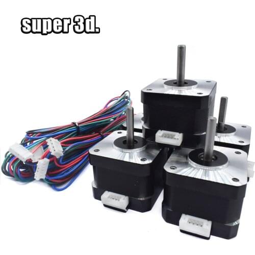 1Pcs Nema17 Height 34mm Stepper Motor 4 leads 1.3A 12V 1.8°step angle Engine 42*42*34mm 3D Printer CNC XYZ-Axis Parts